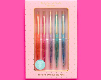 Sparkle Gel Pen Set - Pen Set Gel Ink Teacher Gift Stocking Stuffer Desk Accessories Stationery Stationary