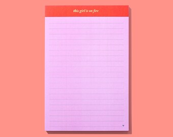 This Girl Is On Fire List Pad - Motivational Gift Teacher Appreciation Gift Present for Bestie Notepad