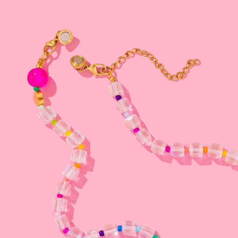 Camille Necklace: Cute Beaded Jewelry (Magnetic Clasp, Extender) image 5