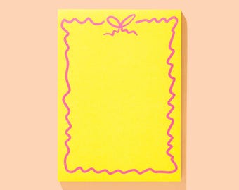 Bow Print Notepad - Large 5x7 Size with Magnet Backing
