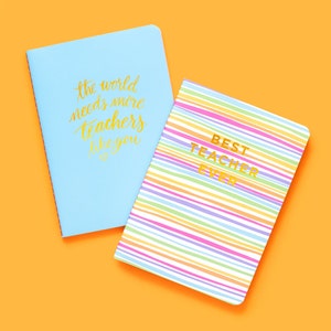 Best Teacher Ever Notebook Set of 2 - Teacher Appreciation Gift Notebook for Journaling Desk Accessories