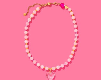 Lottie Heart Necklace - Beaded Necklaces Cute Necklaces for Women