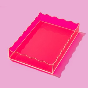 Hot Pink Rectangle Tray Medium - Acrylic Tray Home Decor Mother's Day Office Decor