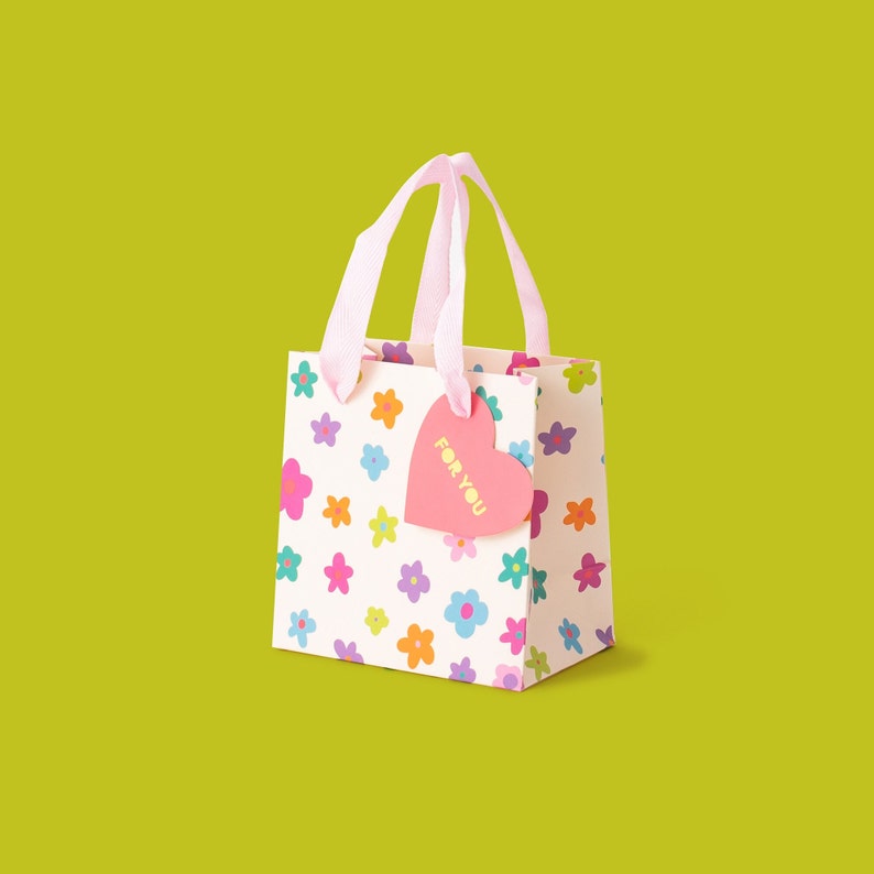 Happy Flowers Gift Bags 3 Sizes Flower Girl Gift Baby Shower Gift image 2