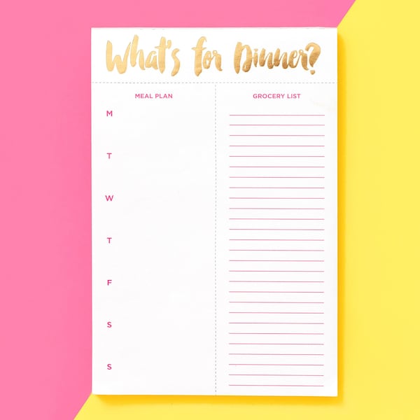 Meal Planning Notepad - Meal Planner Meal Organization Meal Calendar Grocery Notepad Meals List Pad Meal Prep List