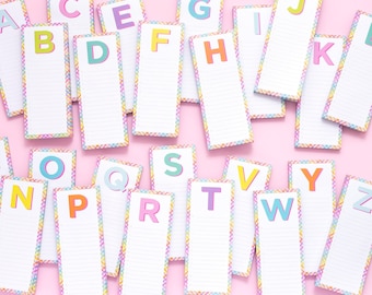Letter List Pads: Cute A-Z Notepads - Magnetic Backing