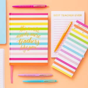 Rainbow Stripe Teacher Notebook Teacher Appreciation Gift Best Teacher Ever Notebook Sunday School Teacher Gift image 3