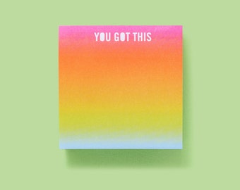 You Got This Sticky Note Cube - Post It Notes Sticky Notes School Supplies Office Decor Teacher Gift Cute Desk Accessories