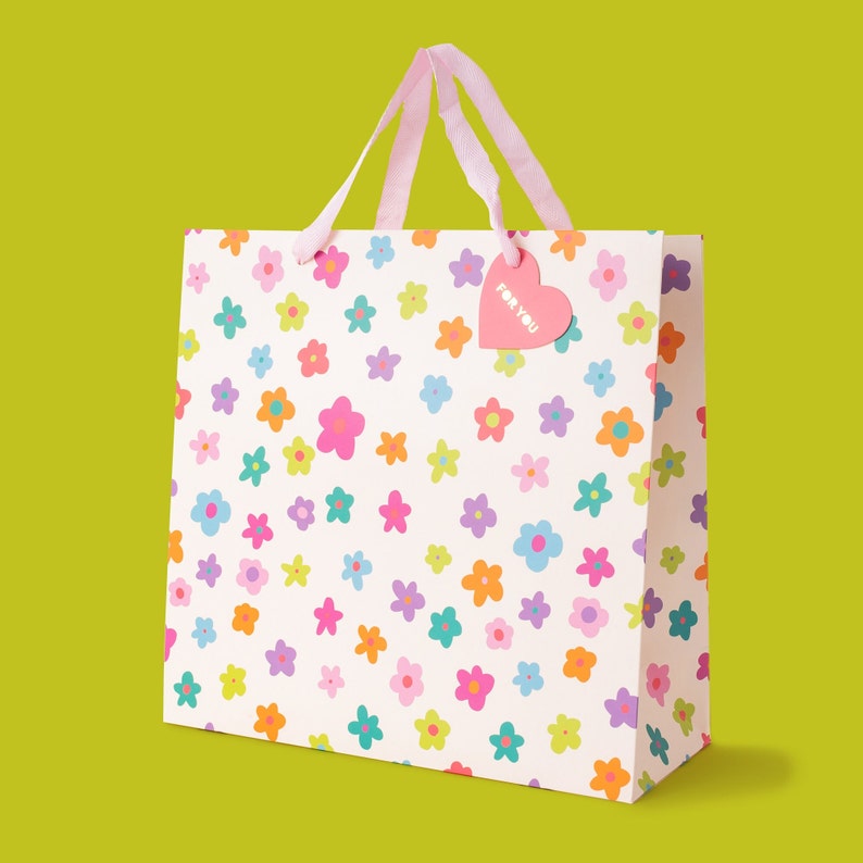 Happy Flowers Gift Bags 3 Sizes Flower Girl Gift Baby Shower Gift image 4