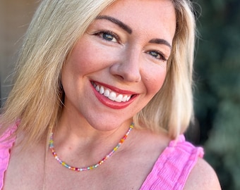 Chloe Necklace: Cute Beaded Style (Magnetic Clasp, Extender)