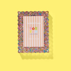 Magnetic Photo Frame: Bright Confetti Design - Acrylic, 6x8"