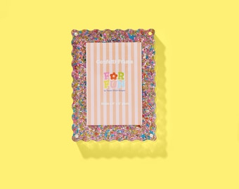 Magnetic Photo Frame: Bright Confetti Design - Acrylic, 6x8"