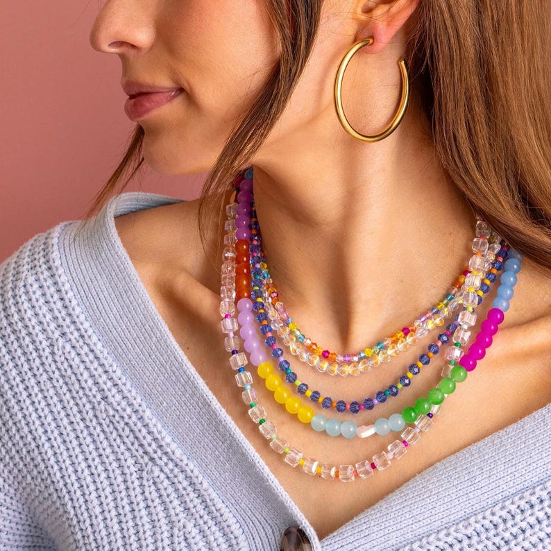 Camille Necklace: Cute Beaded Jewelry (Magnetic Clasp, Extender) image 6