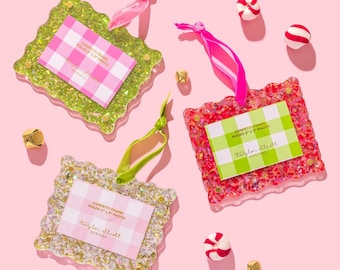 Confetti Frame Ornaments: Colorful Christmas Decor in 3 Shades