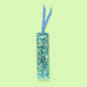 Blue/Green Confetti Bookmark - Gift for Bookwork Bookmark for Women Back to School Bookmark Personalized