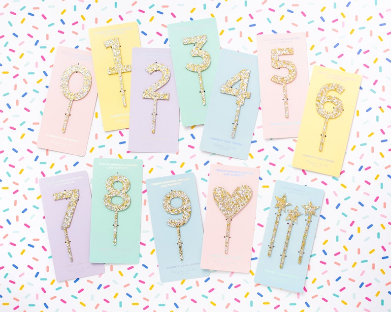 Pearl Confetti Cake Topper Heart Etsy