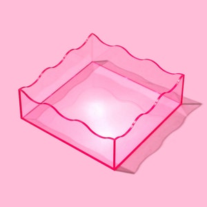 Light Pink Square Wavy Tray - Napkin Holder Catch-All Tray Home Decor Mother&#39;s Day Gift