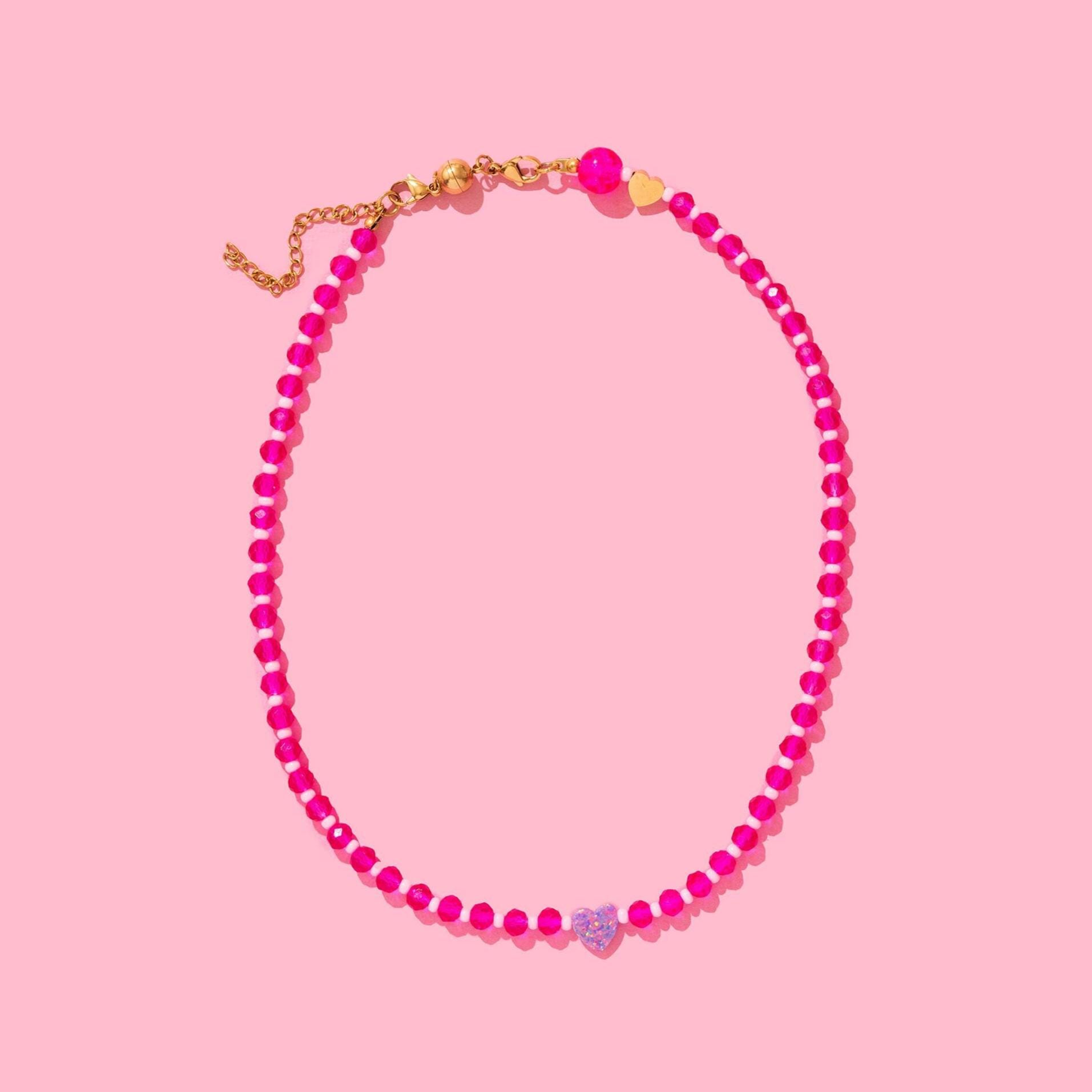 Karley Necklace - Beaded Necklaces Cute Necklaces for Teens Pink Jewelry