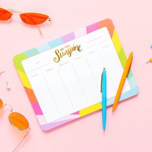 Be the Sunshine Weekly Planner, Cute Desk Notepad (7x9, 52 Sheets)