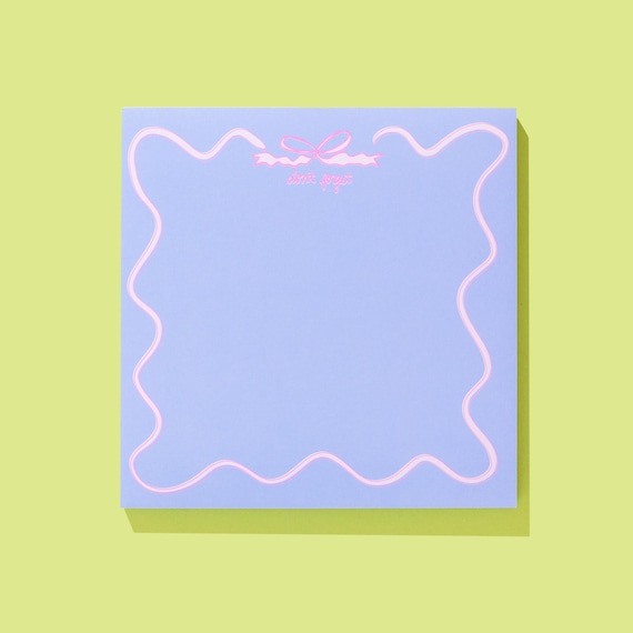 Motivational Desk Notepad, Blue Pink Bow (100 Sheets, 6x6)