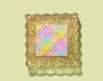 Gold Confetti Picture Frame - Small Acrylic with Magnets