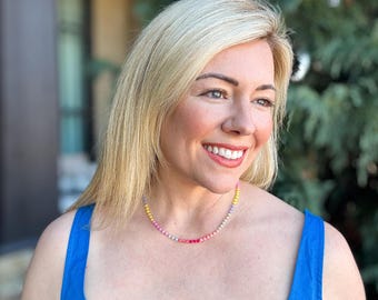 Riley Beaded Necklace - Cute, Adjustable with Magnetic Clasp