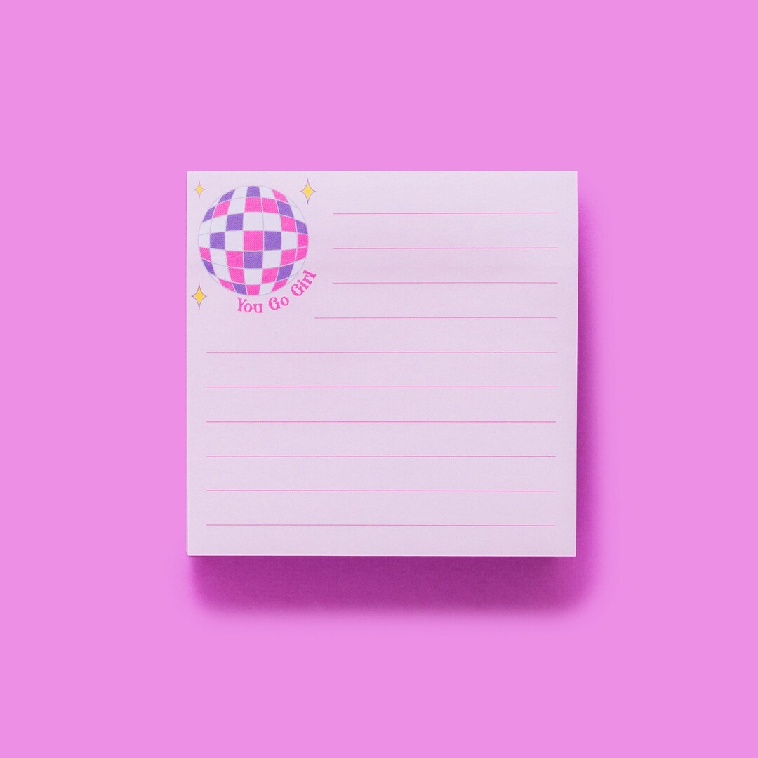 You Go Girl Sticky Reminder Pad Sticky Note Pad Desk Etsy