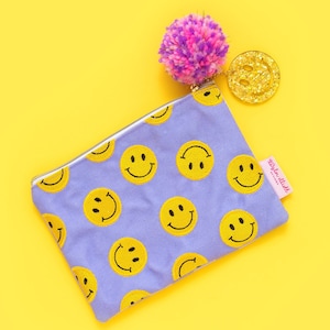 Smiley Pouch Medium - Pencil Pouch Makeup Bag Tween Gift Gift for Mom Back to School