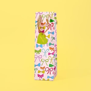Colorful Bows Gift Bags (Small, Medium, Wine Sizes for Presents)