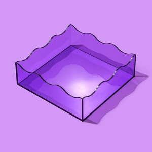 Purple Square Wavy Tray - Tray for Napkins Housewarming Present Mother's Day Gift
