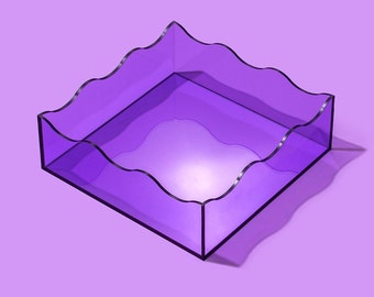 Purple Square Wavy Tray - Tray for Napkins Housewarming Present Mother&#39;s Day Gift