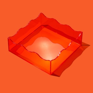 Orange Square Wavy Tray - Napkin Holder Catch-All Tray Entryway Tray Home Decor