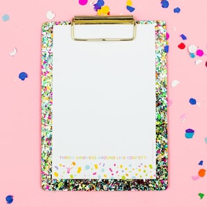 Confetti Clipboard and Notepad - Clipboard for Nurses Teacher Clipboard Gift Glittery Gifts