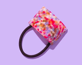 Ponytail Cuff: Colorful Tortoise Acrylic - Stylish Hair Accessory