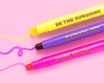 Shine Bright Wax Highlighter Set: Neon Colors for Journals