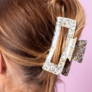 Pearl Confetti Claw Clip - Acrylic Hair Clip Bridal Accessory Gift for Mom
