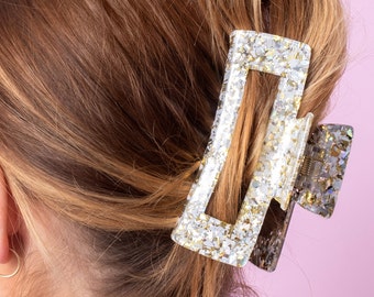 Pearl Confetti Hair Claw Clip - Sparkly Acrylic Accessory