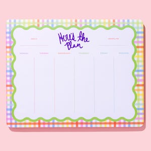 Here&#39;s The Plan Weekly Planner - Calendar Notepad Cute To-Do List Desk Pad