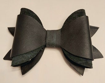 dog cat collar Large repurposed genuine leather bow multiple use