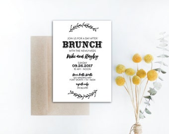 INSTANT DOWNLOAD wedding brunch / day-after brunch / morning after brunch / happily ever after brunch / rustic invite / rustic wedding / DIY