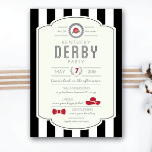INSTANT DOWNLOAD Kentucky Derby invitation / Derby party invite / classy derby invite / striped derby invite / southern derby invite