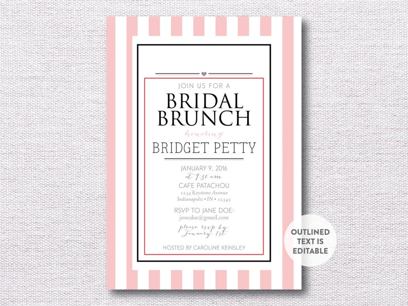 INSTANT DOWNLOAD bridal luncheon / bridesmaids luncheon / bridal tea / bridal brunch / bridesmaids brunch image 2