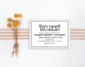 INSTANT DOWNLOAD engagement party invitation / elegant engagement party / classy engagement invite / engagement party openhouse / diy invite