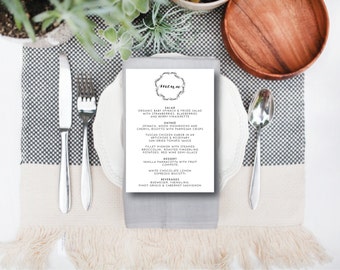 INSTANT DOWNLOAD wedding menu / instant download wedding menu / editable wedding menu / laurel wreath wedding menu