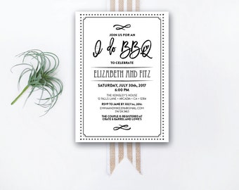 INSTANT DOWNLOAD couple's shower invitation / engagement party invite / I Do BBQ / bbq shower / wedding shower / his and hers shower