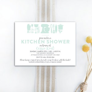 INSTANT DOWNLOAD bridal shower invitation / kitchen shower / pantry shower / stock the pantry shower / recipe card / recipe shower