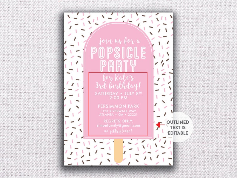 INSTANT DOWNLOAD Birthday Invitation / Popsicle Party Invite / Etsy