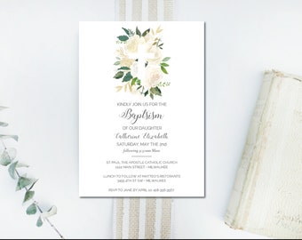 INSTANT DOWNLOAD Baptism invitation / Dedication invitation / downloadable invitation / baby baptism / baby dedication / custom invitation