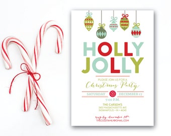 INSTANT DOWNLOAD holiday party invitation / Christmas party invitation / modern Christmas invite / bright Christmas invite / Christmas party