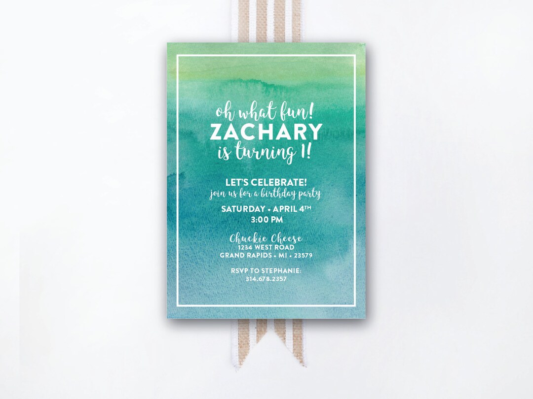 INSTANT DOWNLOAD Birthday Invitation / Watercolor Invite / Etsy